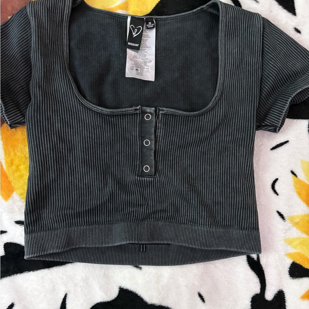 Wild Fable Black Ribbed Bodysuit